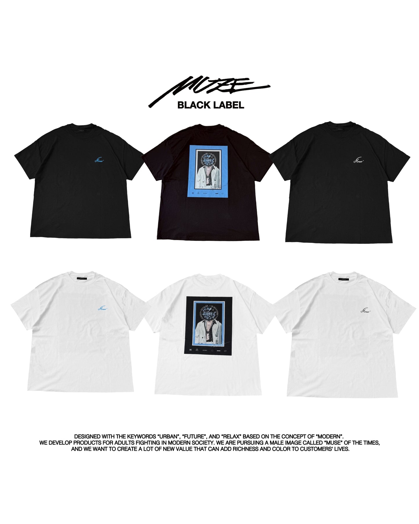 【PRE OREDER】MUZE BLACK LABEL -【PERSONAL T-SH(BLACK×TURQUOISE)】ミューズ パーソナル Tシャツ ブラック ターコイズ