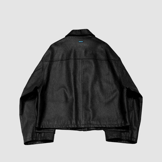 MUZE TURQUOISE LABEL - OVERSIZED LEATHER BLOUSON(BLACK)ミューズ オーバーサイズ ビッグ ブルソン レザー ブラック