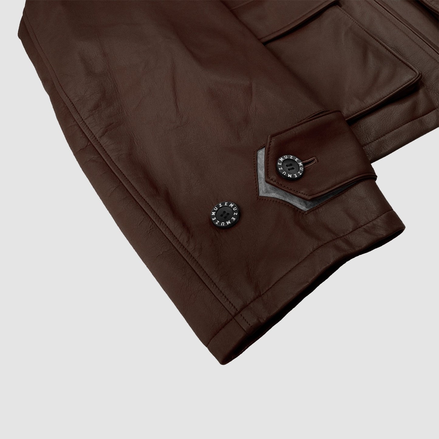 MUZE TURQUOISE LABEL - OVERSIZED LEATHER BLOUSON(BROWN)ミューズ オーバーサイズ ビッグ ブルソン レザー ブラウン
