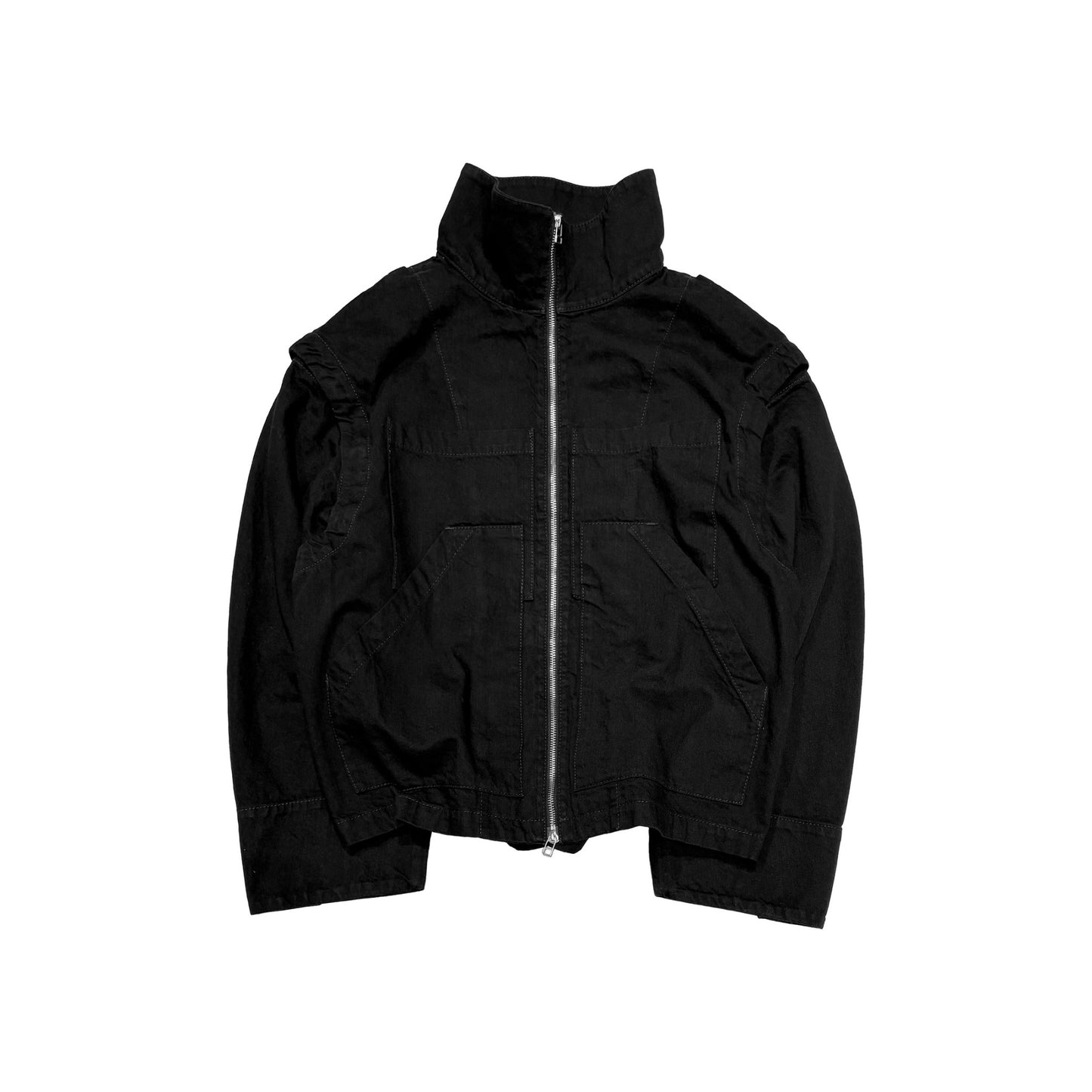 MUZE TURQUOISE LABEL -【2WAY DENIM ZIP BLOUSON(BLACK)】ミューズ デニム ジップ ブルゾン ベスト ブラック
