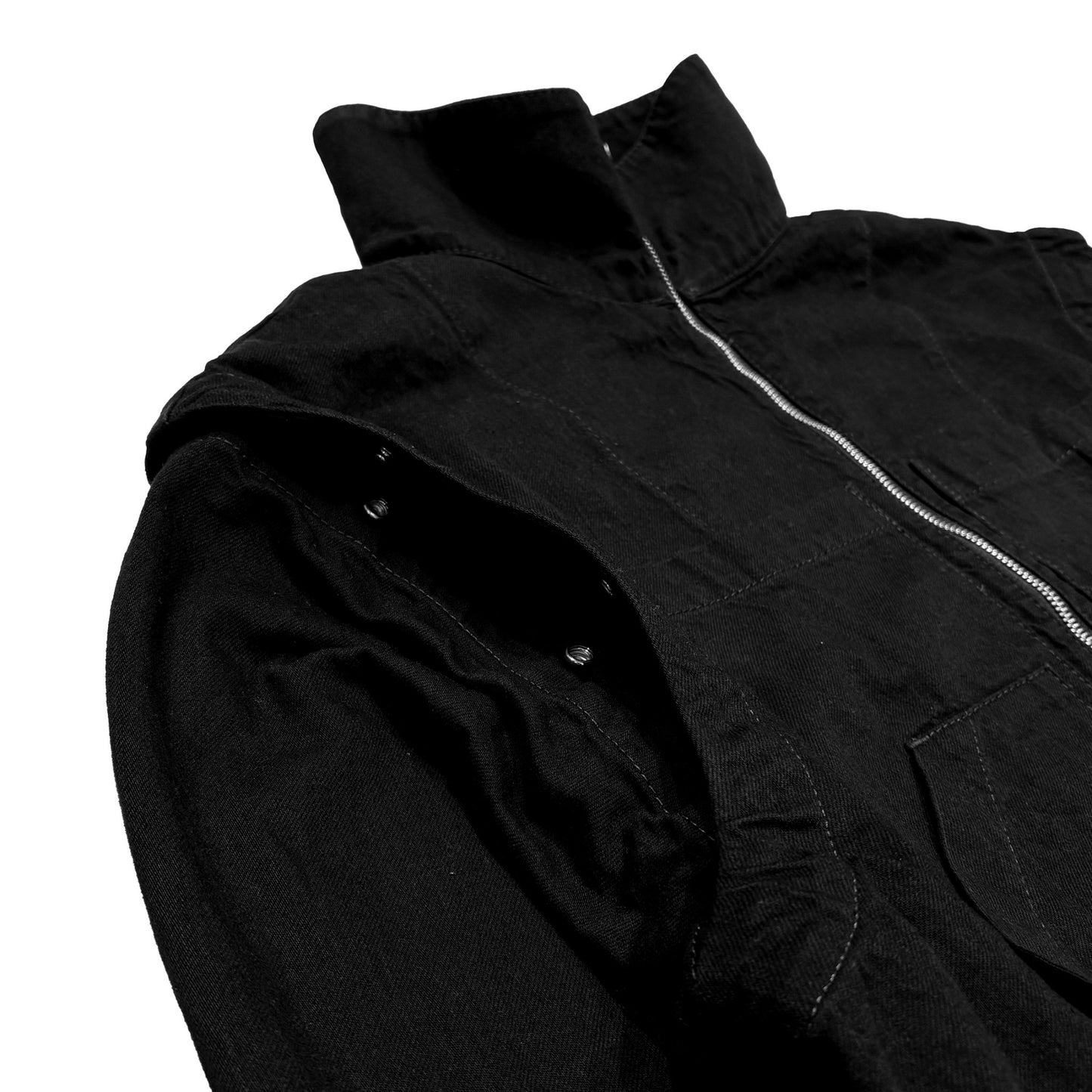 MUZE TURQUOISE LABEL -【2WAY DENIM ZIP BLOUSON(BLACK)】ミューズ デニム ジップ ブルゾン ベスト ブラック
