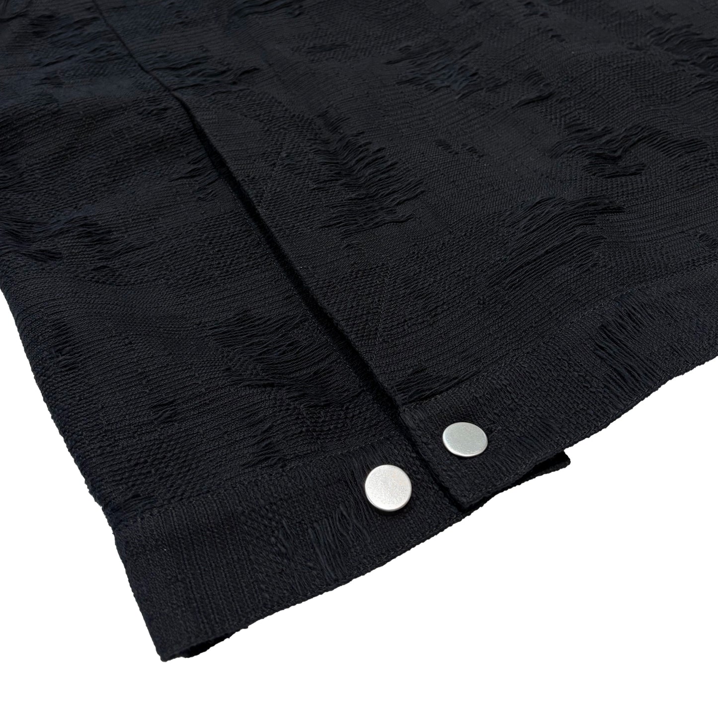 MUZE TURQUOISE LBEL ×MINUS -【CUT JACQUARD HEM SLIT JACKET(BLACK)】ミューズ マイナス スリット ジャケット カットジャガード ブラック