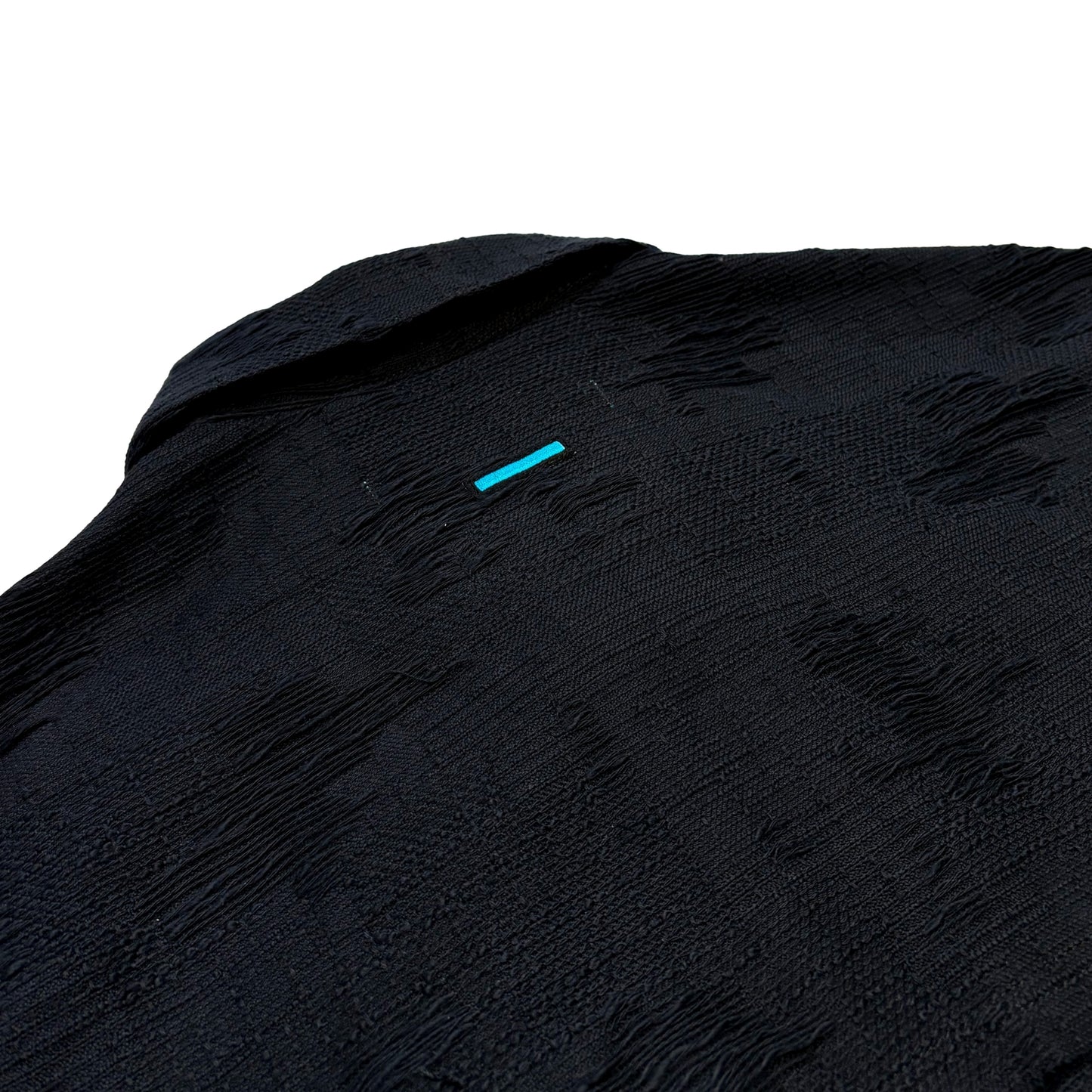 MUZE TURQUOISE LBEL ×MINUS -【CUT JACQUARD HEM SLIT JACKET(BLACK)】ミューズ マイナス スリット ジャケット カットジャガード ブラック