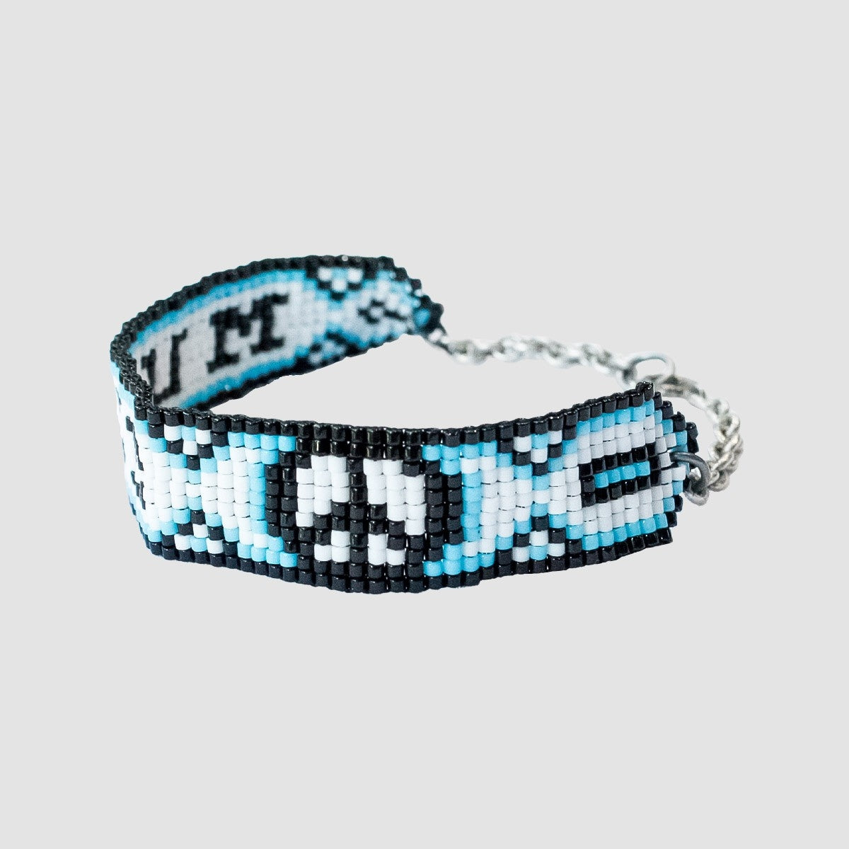 MUZE TURQUOISE LABEL - ×SunKu MUZE PEACE LOGO BEADS BRACELET(WHITE)ミューズ サンク ピース ロゴ ビーズ ブレスレット ホワイト