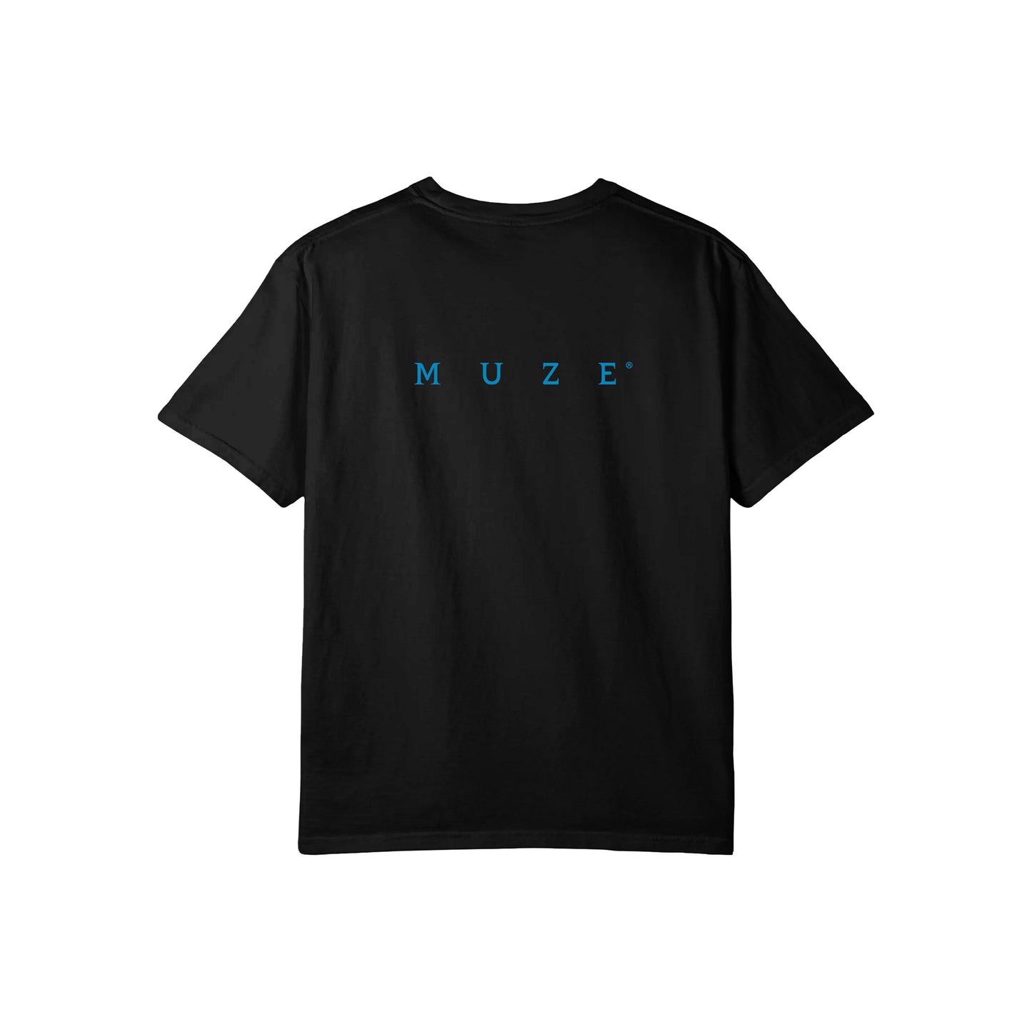 MUZE BLACK LABEL -【25SS MUZE® LOGO T-SHIRT(BLACK×TURQUOISE)】ミューズ ロゴ Tシャツ ブラック ターコイズ