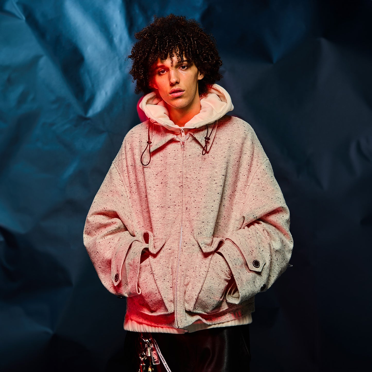 MUZE TURQUOISE LABEL -【OVERSIZED BIG WOOL BLOUSON(WHITE)】ミューズ オーバーサイズ ビッグ ウール ブルゾン ホワイト