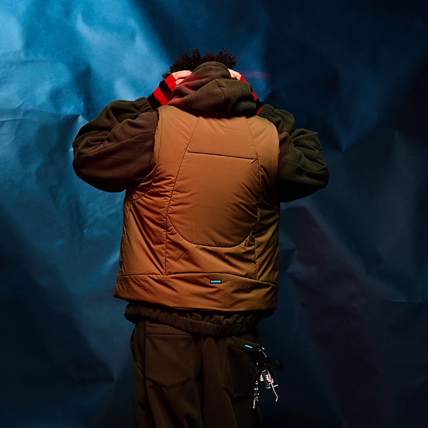 MUZE TURQUOISE LABEL -【PADDED CURVE VEST(KHAKI)】ミューズ パデット カーブ ベスト カーキ
