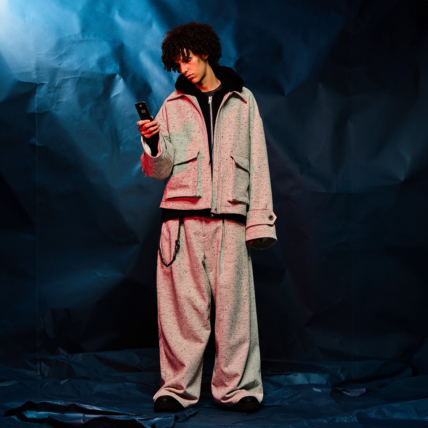 MUZE TURQUOISE LABEL -【OVERSIZED BIG WOOL BLOUSON(WHITE)】ミューズ オーバーサイズ ビッグ ウール ブルゾン ホワイト