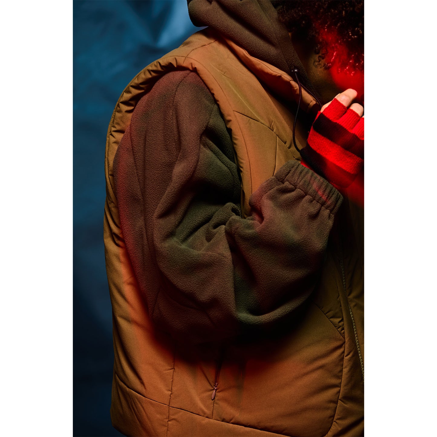 MUZE TURQUOISE LABEL -【PADDED CURVE VEST(KHAKI)】ミューズ パデット カーブ ベスト カーキ