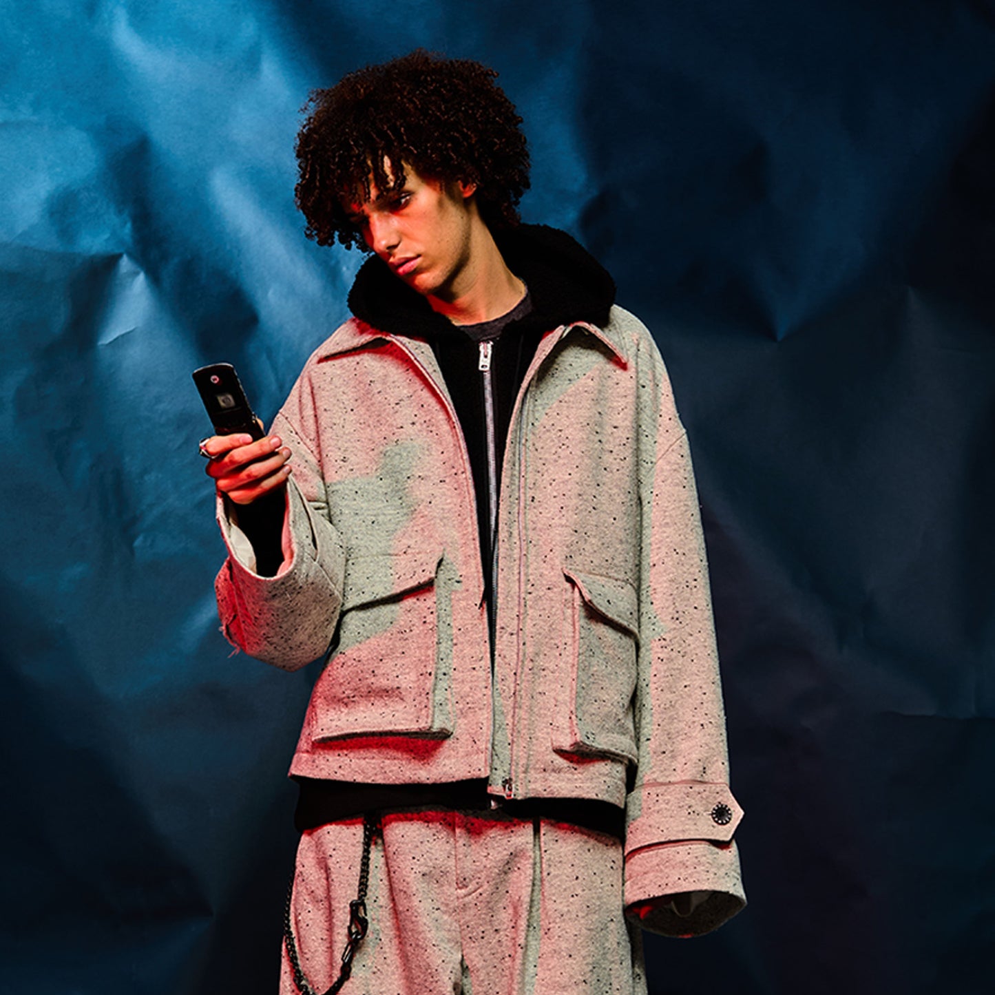 MUZE TURQUOISE LABEL -【OVERSIZED BIG WOOL BLOUSON(WHITE)】ミューズ オーバーサイズ ビッグ ウール ブルゾン ホワイト