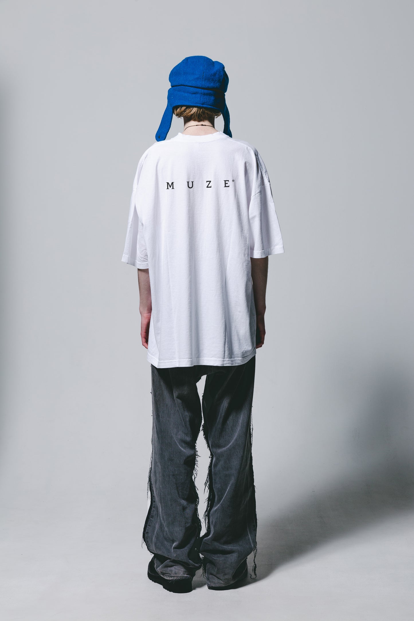 MUZE BLACK LABEL -【25SS MUZE® LOGO T-SHIRT(WHITE×BLACK)】ミューズ ロゴ Tシャツ ホワイト ブラック