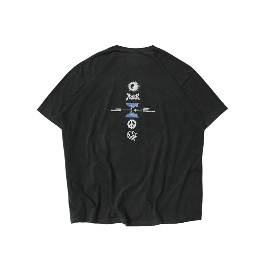MUZE BLACK LABEL -【WORMHOLE T-SHIRT(PIGMENT BLACK)】ミューズ ワームホール Tシャツ ピグメントブラック