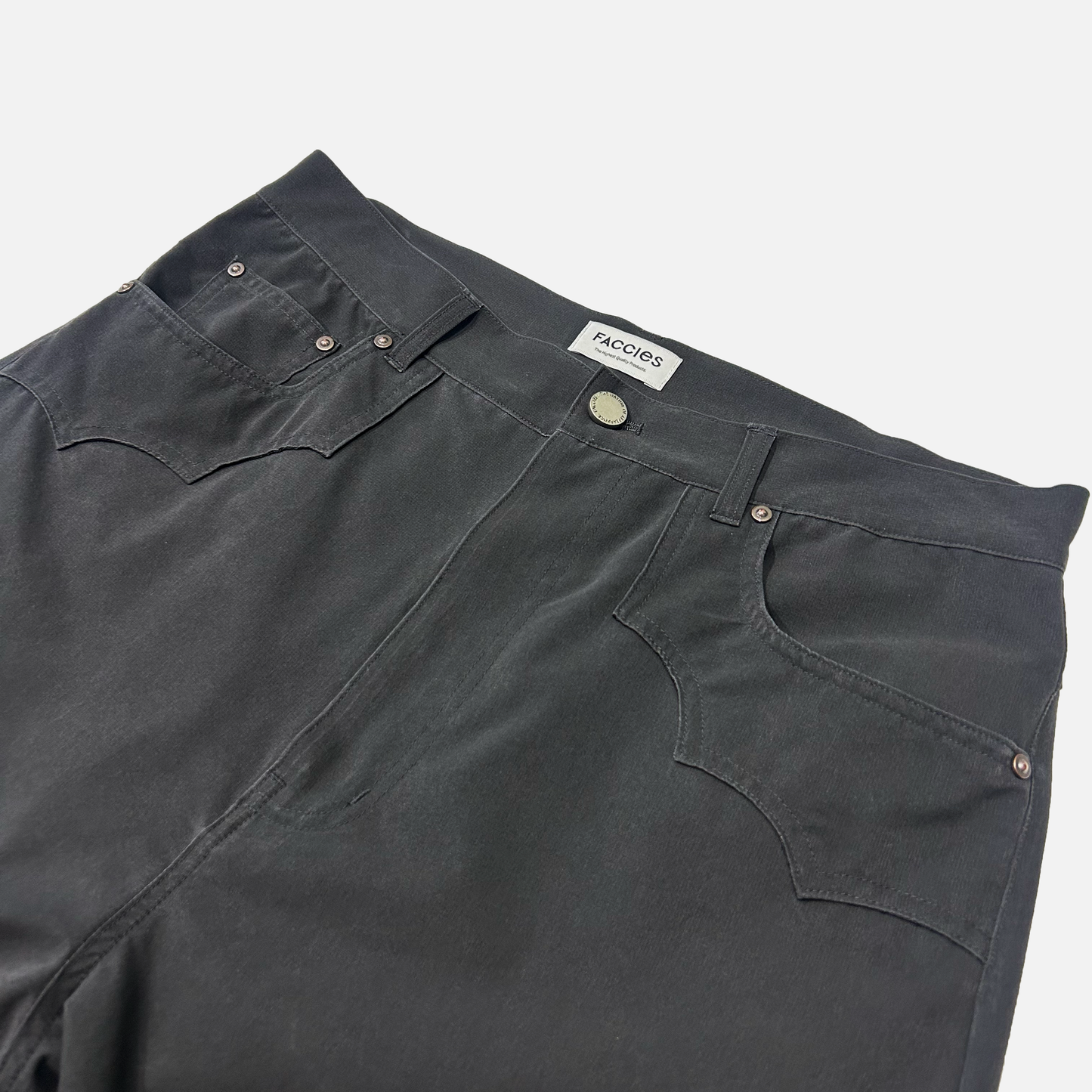 FACCIES - Holey Ripstop Straight Wide PT(BLACK) ファッチーズ リップストップ ストレート ワイド パンツ