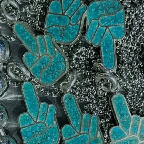 MUZE × WWM【PEACE FUCK NECKLACE(SV925)】ピース ファック ネックレス シルバー ターコイズ