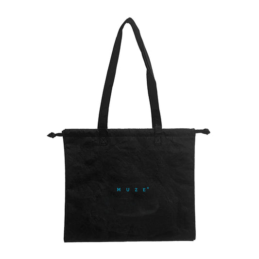 MUZE -【MUZE Tyveck®︎ PURSE TOTE BAG(BLACK×TURQUOISE)】ミューズ タイベック 巾着 トート バッグ ブラック ターコイズ