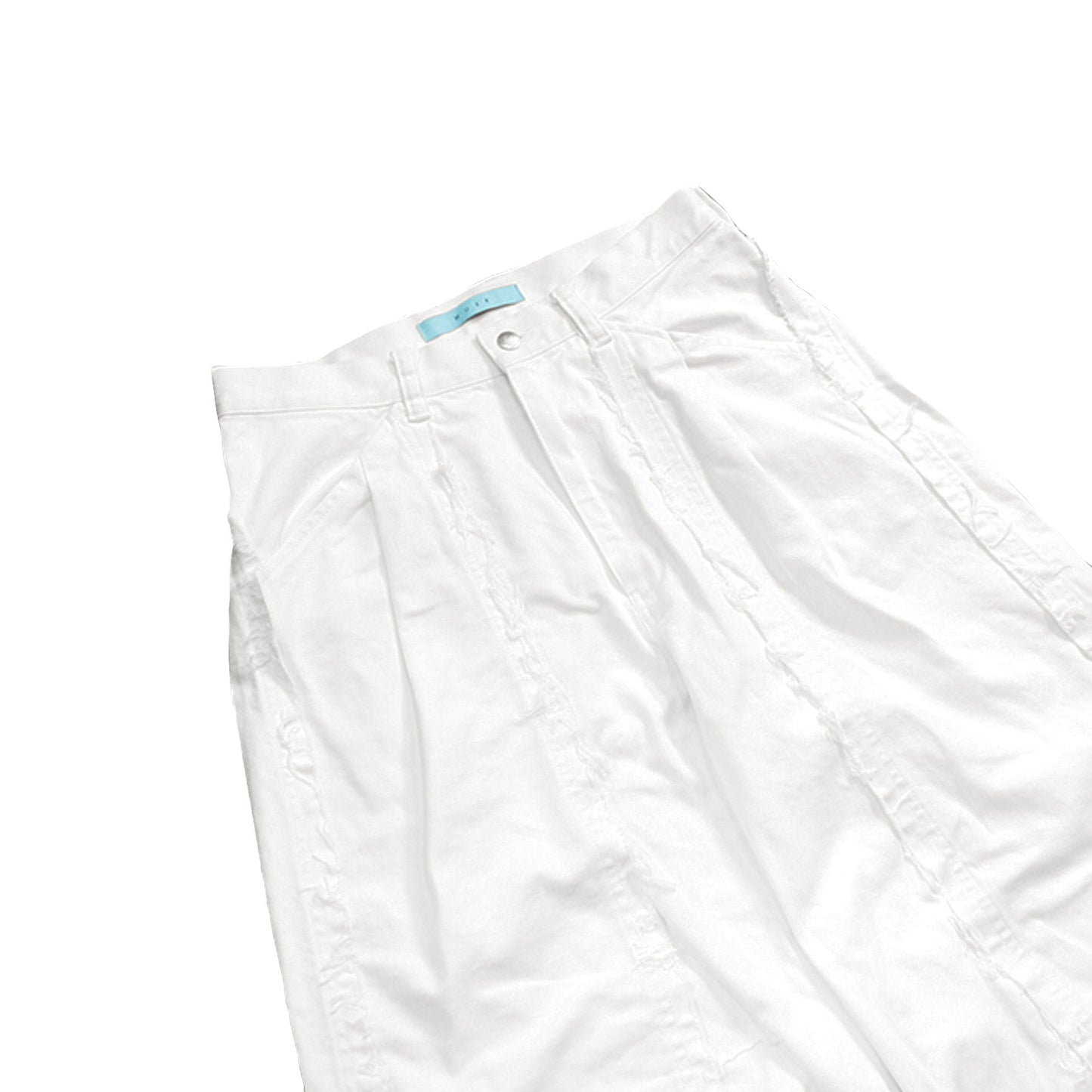 MUZE TURQUOISE LABEL - SWITCHING DENIM CARVE PANTS(WHITE)ミューズ 切り替え デニム パンツ ホワイト