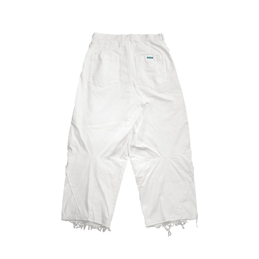 MUZE TURQUOISE LABEL - SWITCHING DENIM CARVE PANTS(WHITE)ミューズ 切り替え デニム パンツ ホワイト