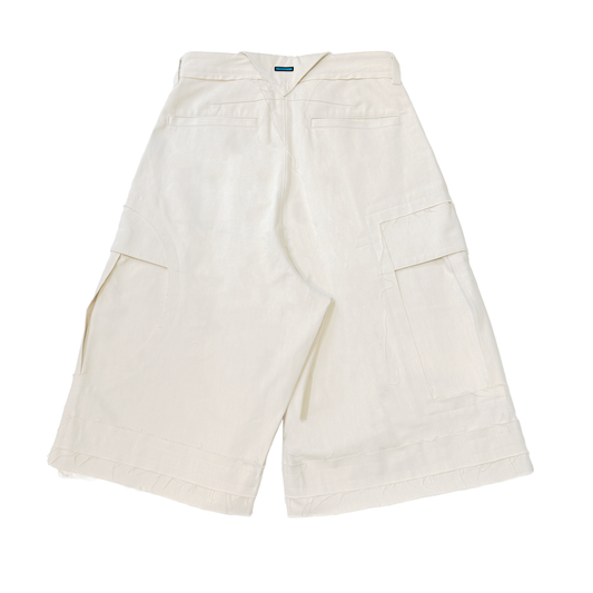 MUZE TURQUOISE LABEL -【FORM FOLLOWS FUNCTION DENIM SHORTS(WHITE)】ミューズ デニム ショーツ カーゴ ホワイト
