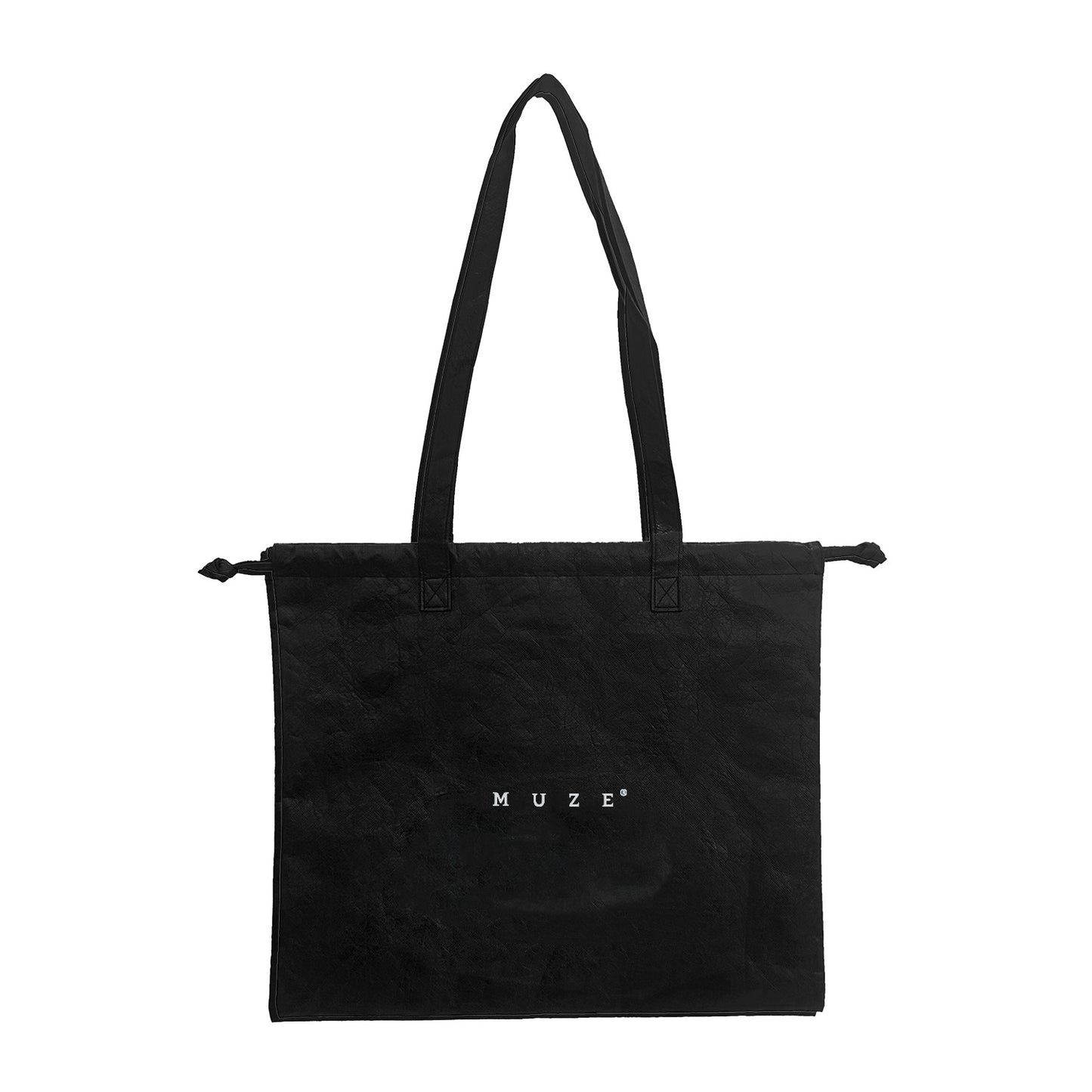 MUZE -【MUZE Tyveck®︎ PURSE TOTE BAG(BLACK×WHITE)】ミューズ タイベック 巾着 トート バッグ ブラック ホワイト