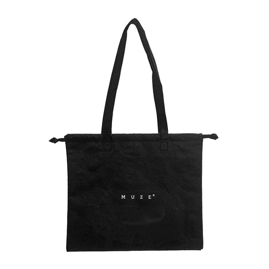 MUZE -【MUZE Tyveck®︎ PURSE TOTE BAG(BLACK×WHITE)】ミューズ タイベック 巾着 トート バッグ ブラック ホワイト