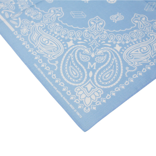 MUZE -【MUZE PAISLEY BANDANA(FADED BLUE)】ミューズ ペイズリー バンダナ フェード ブルー