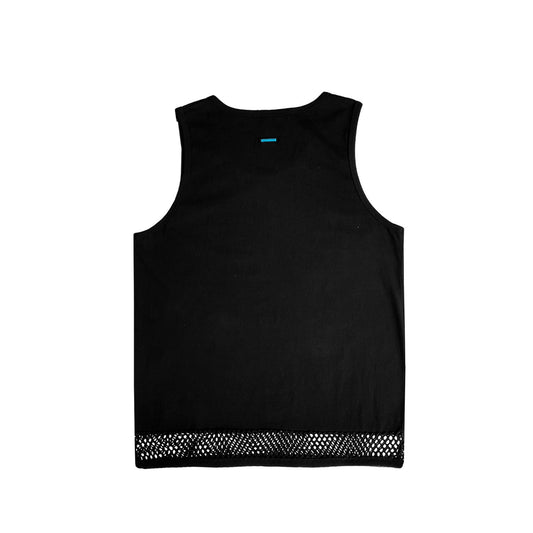 MUZE TURQUOISE LABEL - HEM MESH TANK TOP(BLACK) ミューズ タンクトップ メッシュ 切り替え ブラック