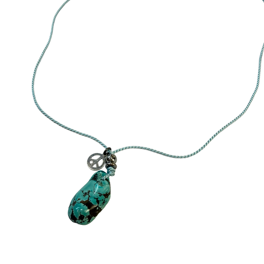 MUZE TURQUOISE LABEL × SunKu -【SILK ROPE TURQUOISE NECKLACE(SAX)】ミューズ サンク シルク ロープ ターコイズ ネックレス サックス