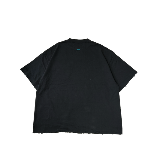 MUZE TURQUOISE LABEL -【DAMAGE SKIPPER TEE (BLACK)】ミューズ ダメージスキッパーTシャツ ブラック