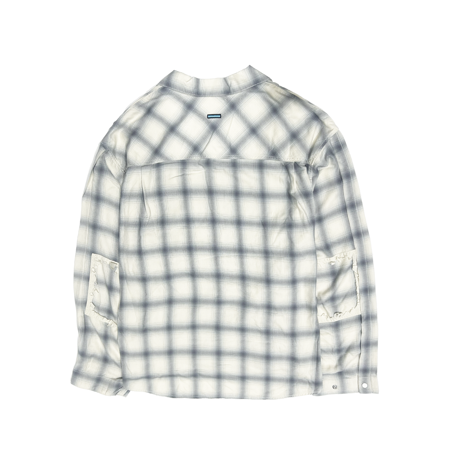 MUZE TURQUOISE LABEL -【RAYON OMBRE CHECK SHIRT(WHITE)】ミューズ レーヨン オンブル チェック シャツ ホワイト