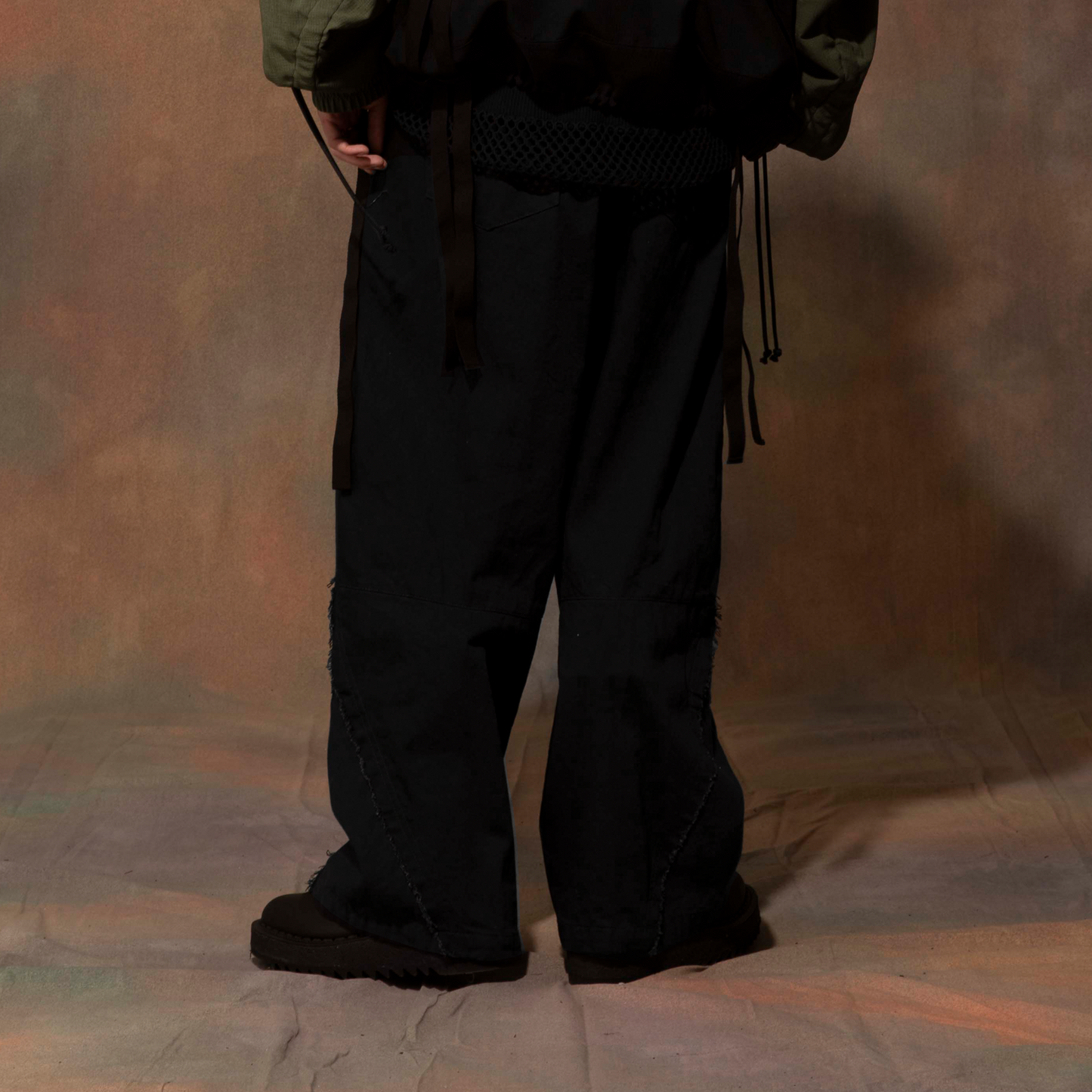 MUZE TURQUOISE LABEL - SWITCHING DENIM CARVE PANTS(BLACK)ミューズ 切り替え デニム パンツ ブラック