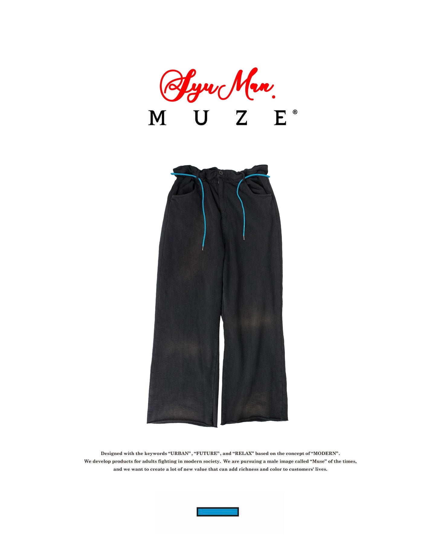MUZE TURQUOISE LABEL - ×SYUMAN. RAVIOLI TROUSERS TYPE SWEAT(BLACK)ミューズ シュウ トラウザー スウェット ブラック