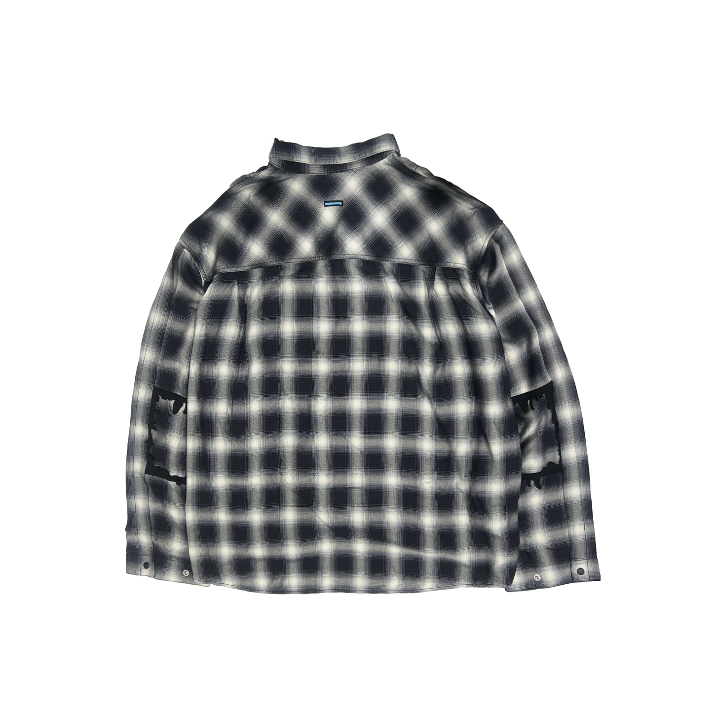 MUZE TURQUOISE LABEL -【RAYON OMBRE CHECK SHIRT(BLACK)】ミューズ レーヨン オンブル チェック シャツ ブラック