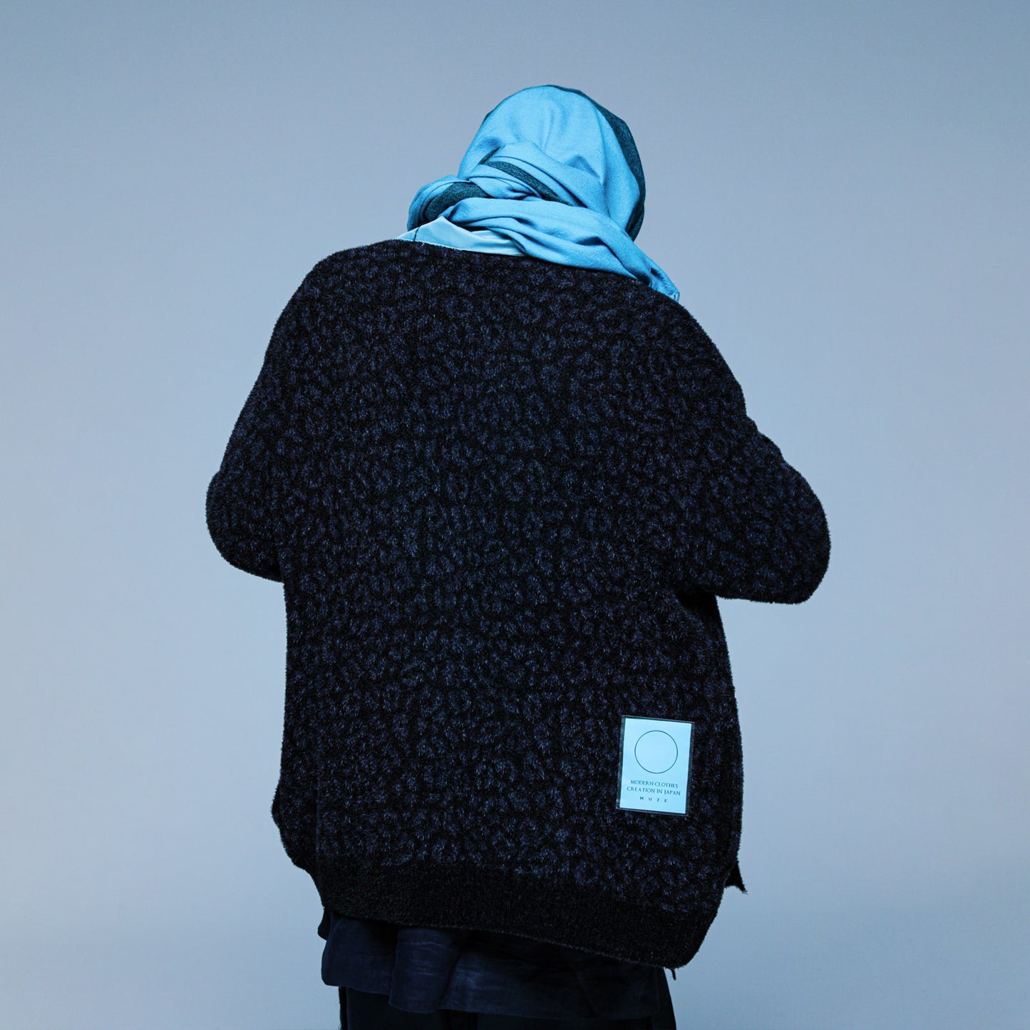 MUZE TURQUOISE LABEL × FACCIES - EX Animal Feather Jqd CD(BLACK)ミューズ 2023年秋冬 ファッチーズ レオパード カーディガン ブラック