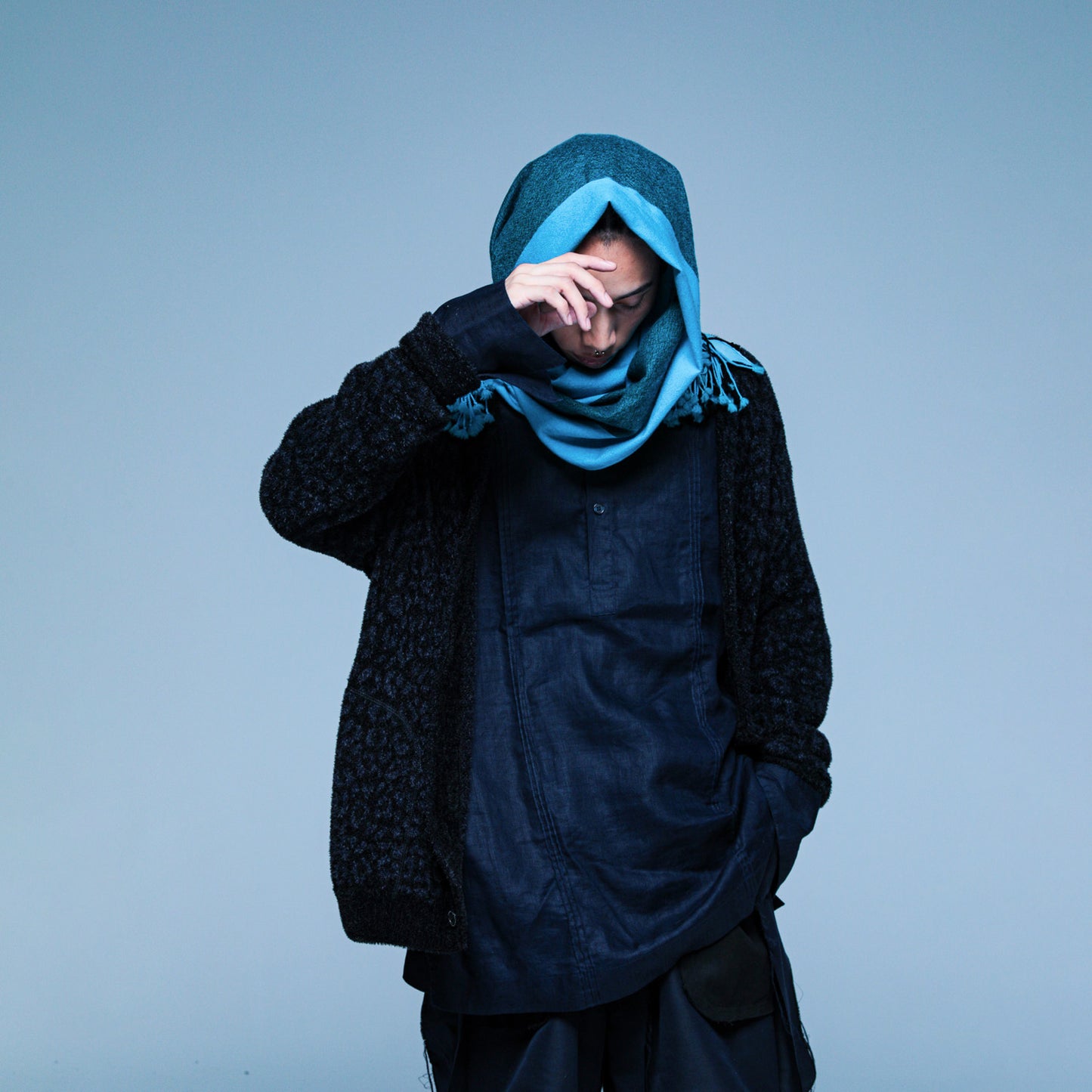 MUZE TURQUOISE LABEL × FACCIES - EX Animal Feather Jqd CD(BLACK)ミューズ 2023年秋冬 ファッチーズ レオパード カーディガン ブラック