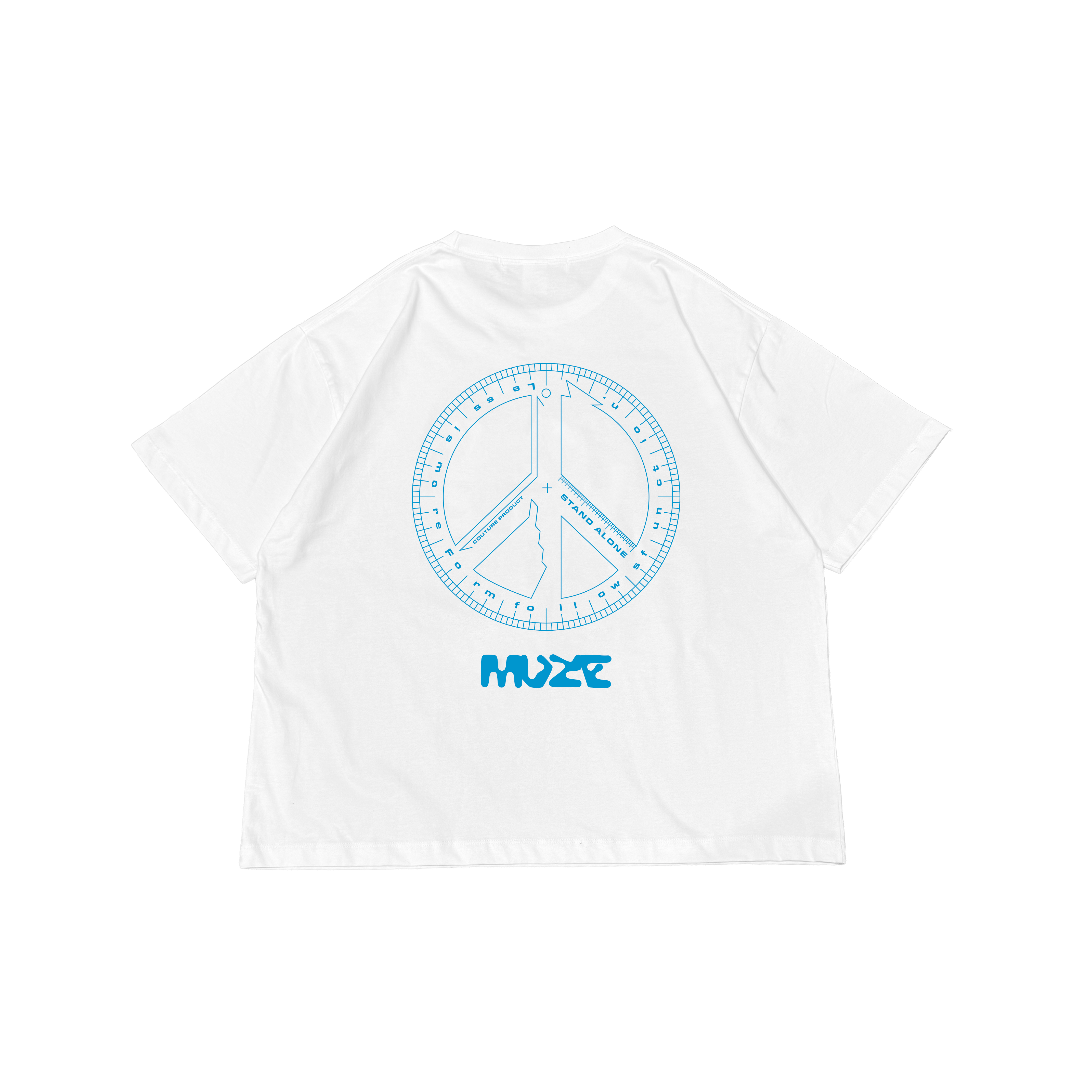 MUZE BLACK LABEL -【PEACE MULTI TOOL T-SH(WHITE×TURQUOISE