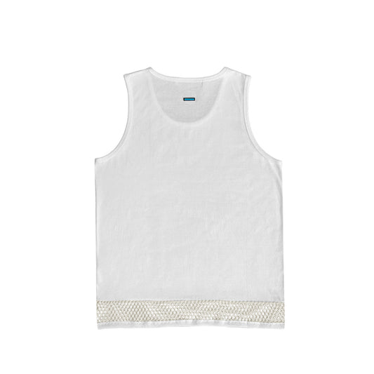 MUZE TURQUOISE LABEL - HEM MESH TANK TOP(WHITE) ミューズ タンクトップ メッシュ 切り替え ホワイト