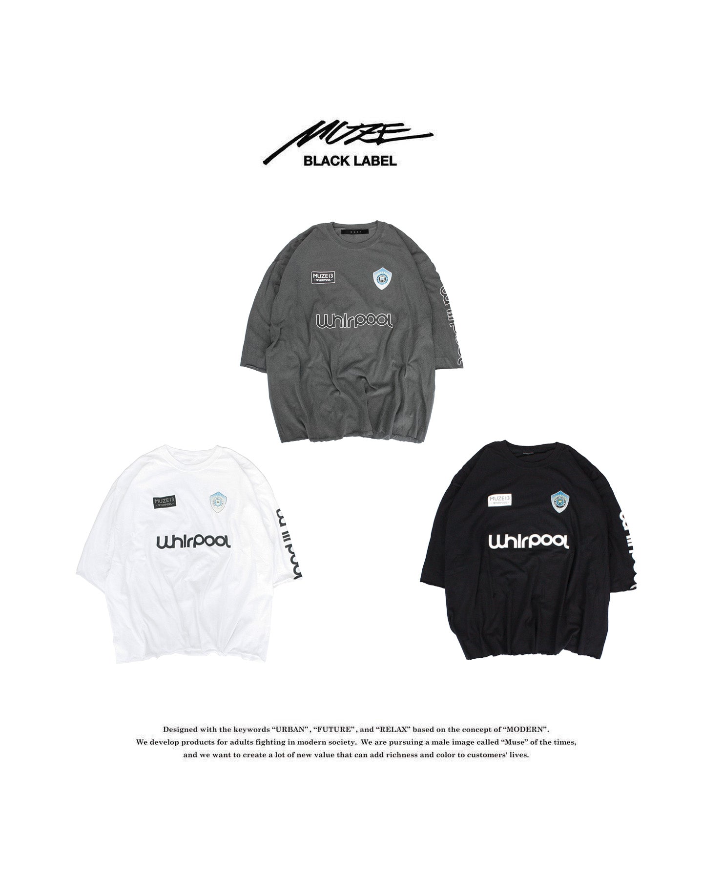 MUZE BLACK LABEL - WHIRLPOOL CROPPED GAME TEE(WHITE) ゲーム Tシャツ ホワイト