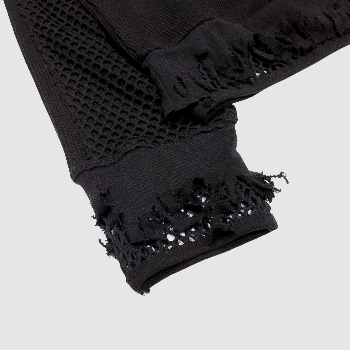 MUZE TURQUOISE LABEL - CIRCUIT RELAXED FIT WAFFLE MESH LONG SLEEVE(BLACK) ミューズ 2022年秋冬 サーキット リラックスドフィット ワッフルメッシュ ロングスリーブ ブラック