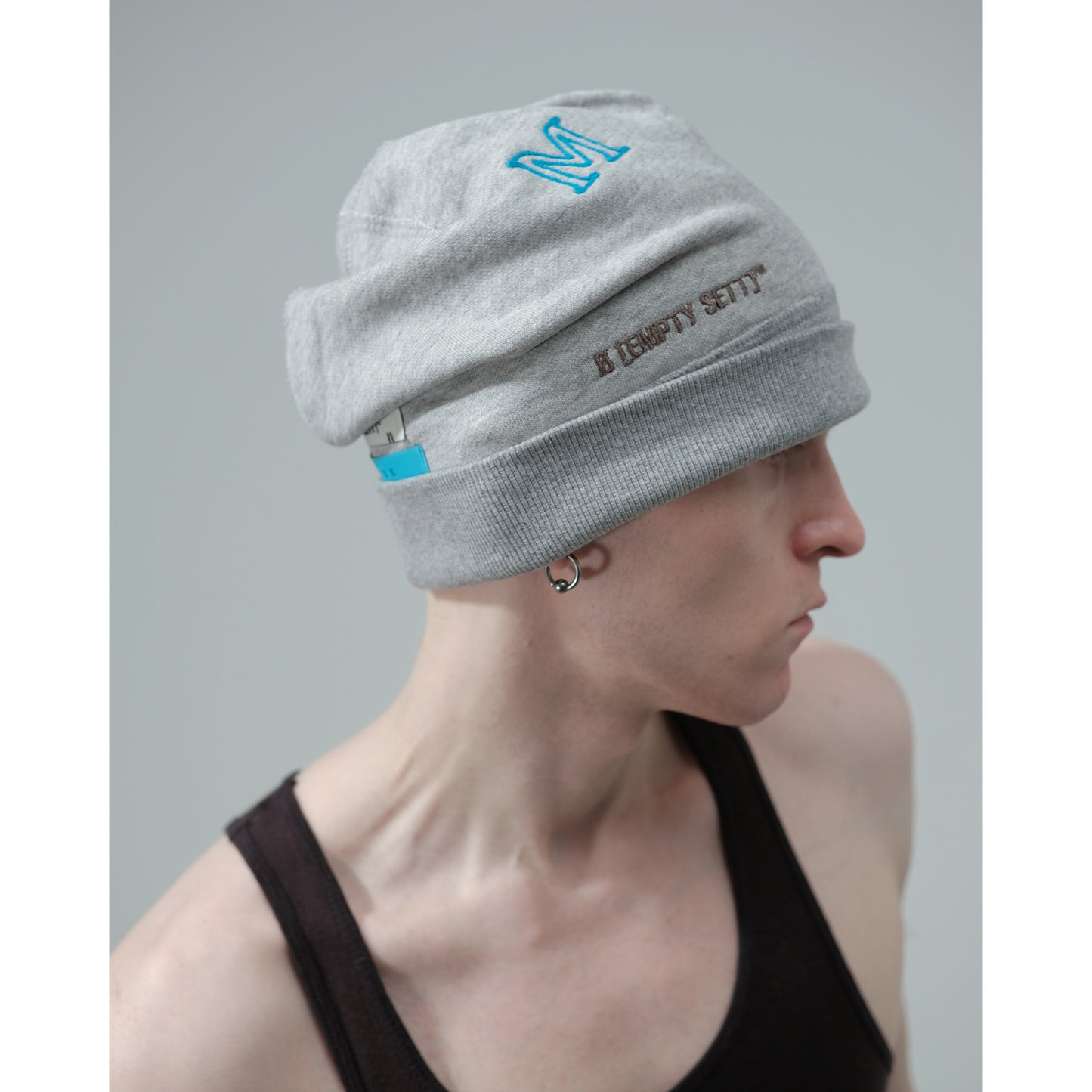 MUZE TURQUOISE LABEL× Ø【EMPTY SETT】™️ - LOGO EMBROIDERY CAP(LIGHT HEATHER GRAY) ミューズ エンプティーセット ロゴ エンブロイデリーキャップ ライト ヘザーグレー