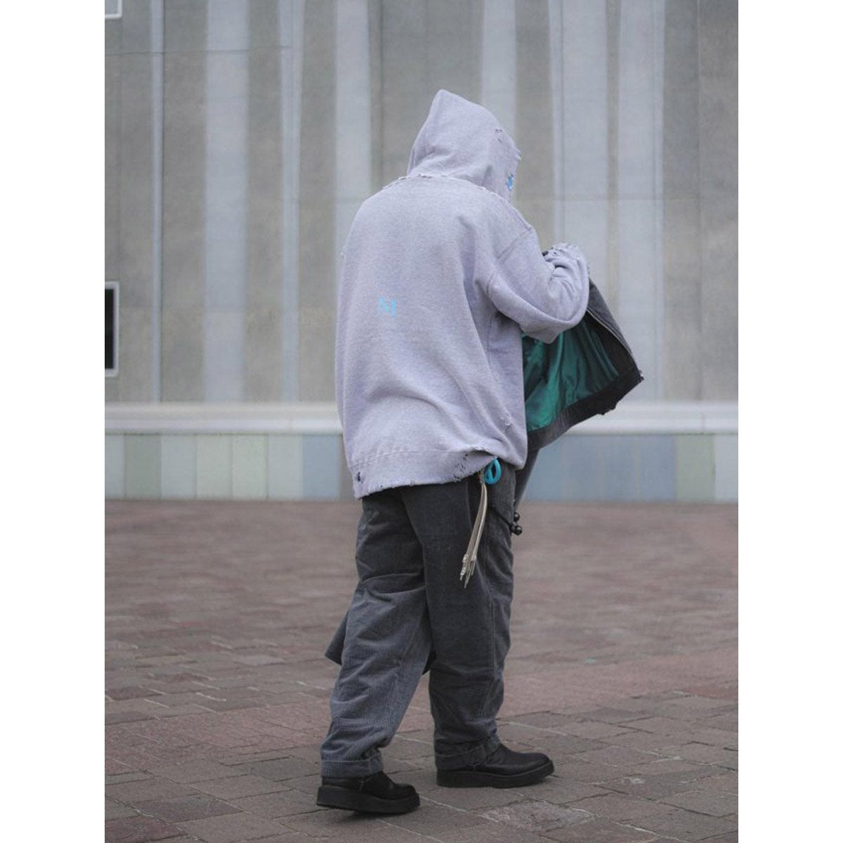 MUZE TURQUOISE LABEL - CORDUROY WIDE SLACKS(GRAY) ミューズ コーデュロイワイドスラックス グレー