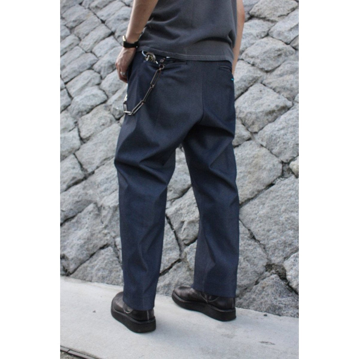 MUZE TURQUOISE LABEL - CENTER SEAM SOLOTEX DENIM SLACKS(INDIGO)ミューズ センター シーム ソロテックス デニムスラックス