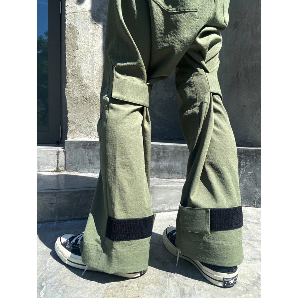 MUZE TURQUOISE LABEL - EVALET WIDE ADJUST PANTS (OLIVE) ミューズ エバレットワイド アジャストパンツ オリーブ