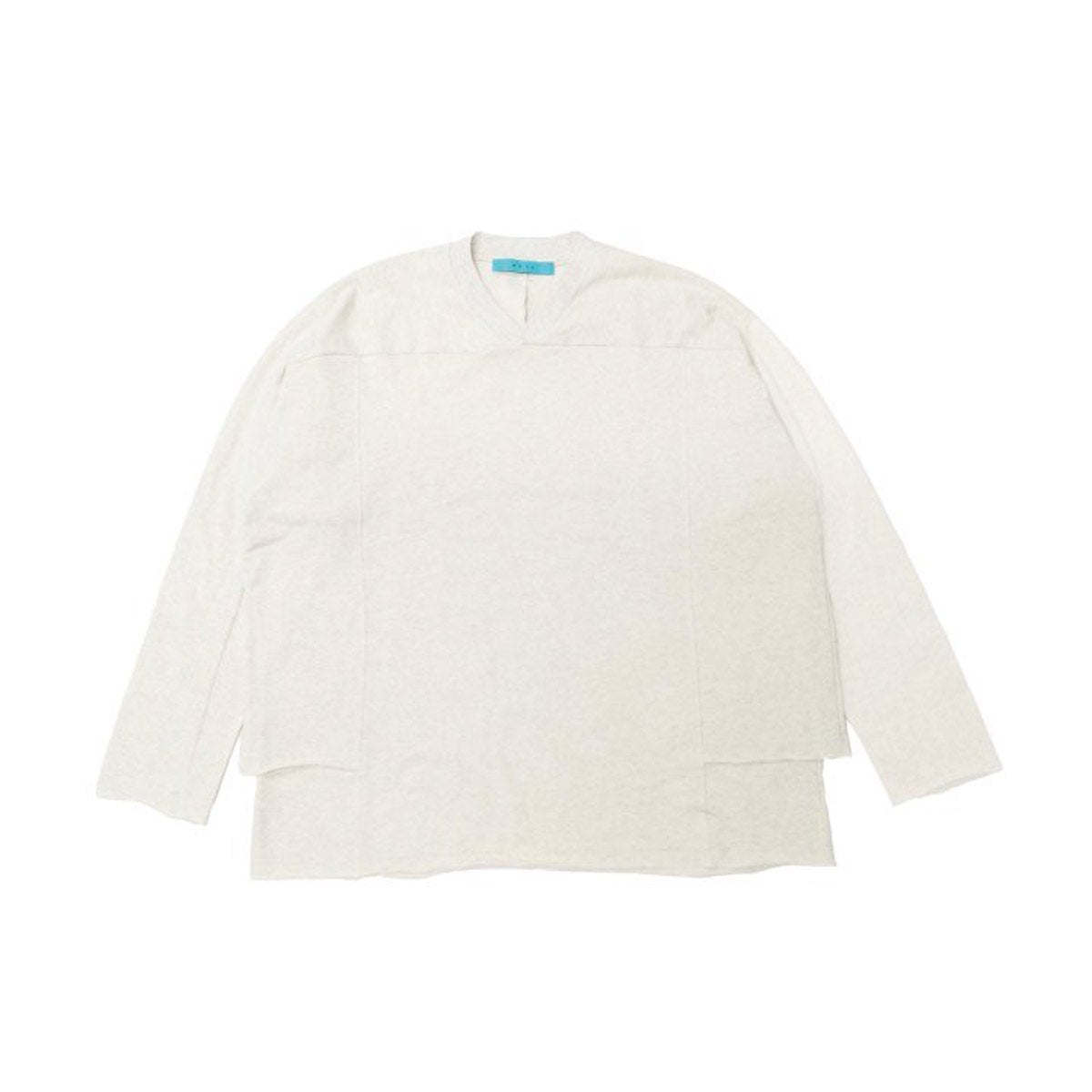MUZE TURQUOISE LABEL - OVERSIZE LAYERED V-NECK SWEAT (OATMEAL) ミューズ オーバーサイズ レイヤード ヴイネック スウェット オートミール
