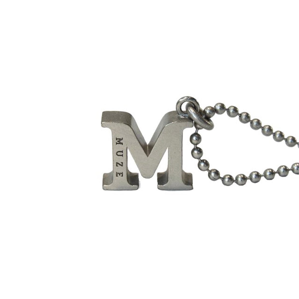 MUZE - M LOGO NECKLACE (MATTE SILVER) ミューズ ロゴ ネックレス 