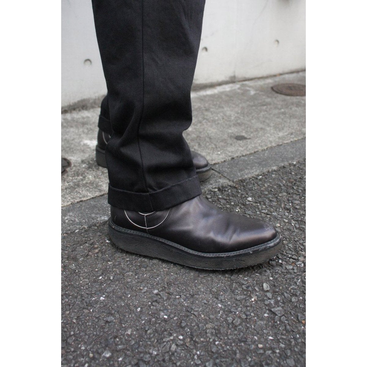 MUZE TURQUOISE LABEL - ZIMBABWE BLACK DENIM SLACKS (BLACK) ミューズ ブラック デニムパンツ
