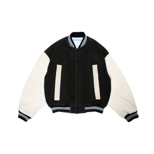 MUZE TURQUOISE LABEL - STADIUM JUMPER (BLACK×NATURAL) ミューズ スタジアムジャンパー ブラック×ナチュラル