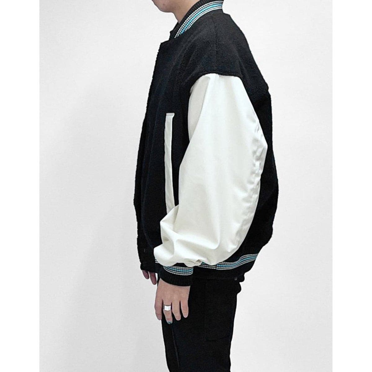 MUZE TURQUOISE LABEL - STADIUM JUMPER (BLACK×NATURAL) ミューズ スタジアムジャンパー ブラック×ナチュラル