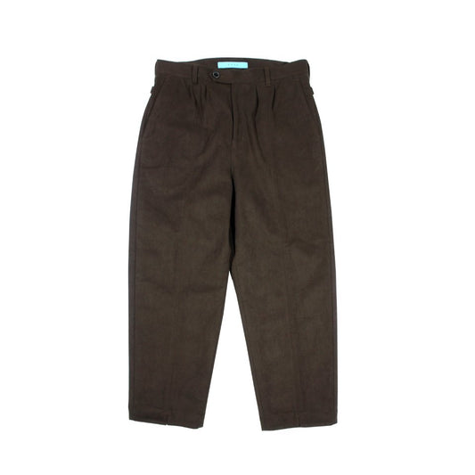 MUZE TURQUOISE LABEL - CENTER SEAM SUEDE SLACKS (DARK BROWN)