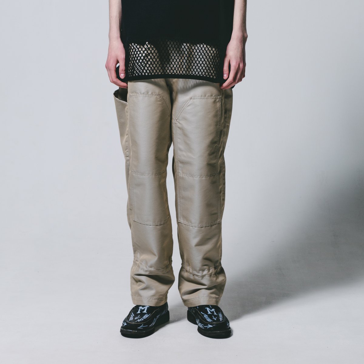 MUZE TURQUOISE LABEL-MUZE×FUN DOUBLE KNEE PAINTER PANTS(BEIGE)
