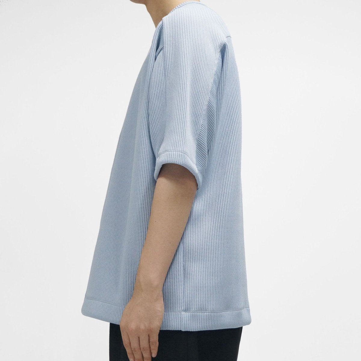 MUZE TURQUOISE LABEL - SWITCHING KNIT S/S TEE (BLUE)